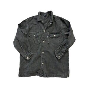 Vintage Y2K Karl Kani Black Denim Trucker Jacket Mens XL Hip Hop Grunge 90s